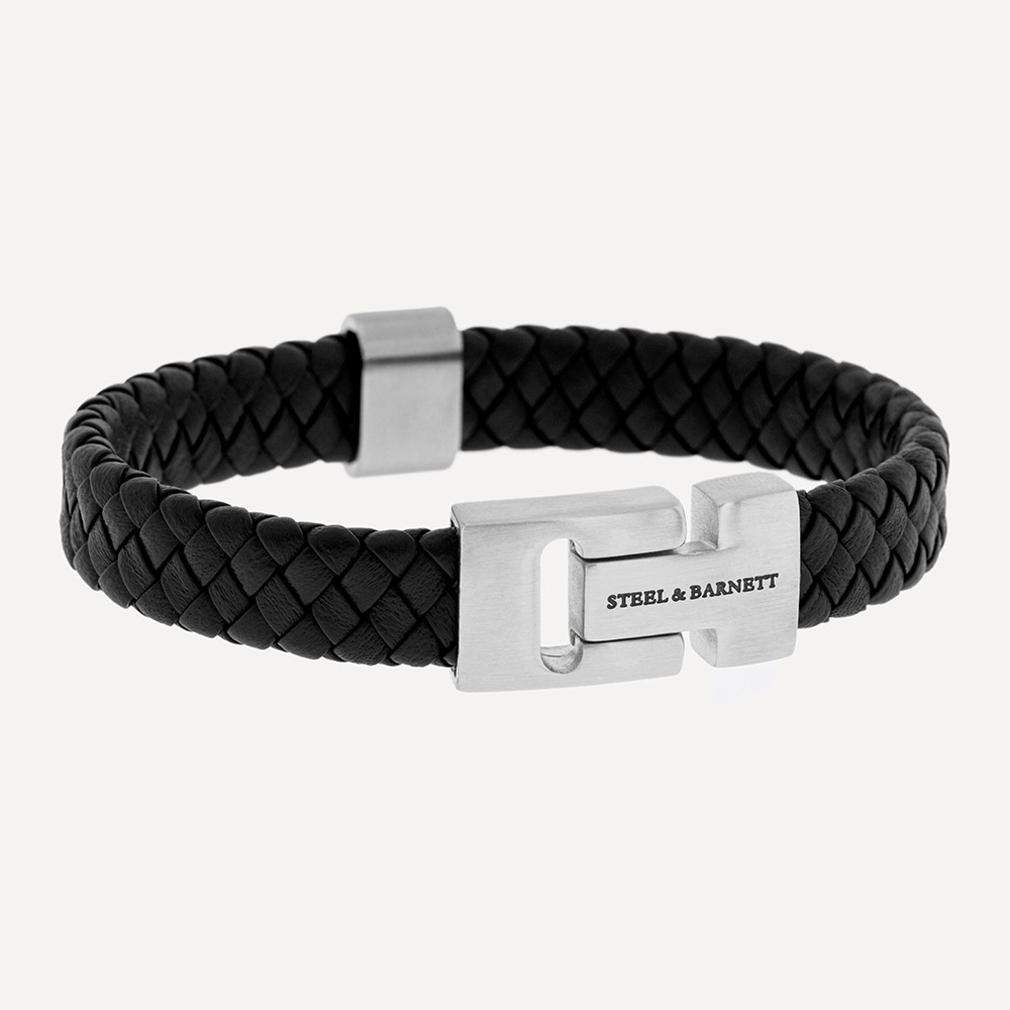 STEEL&BARNETT Herenarmband Harrison Zwart 
