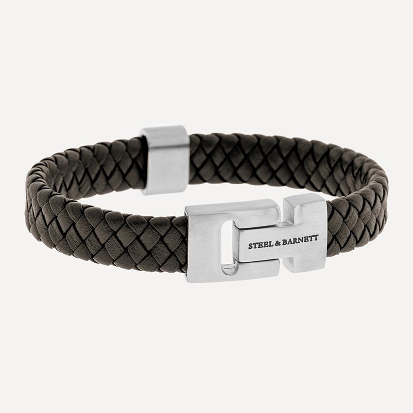 STEEL&BARNETT Herenarmband Harrison Dark Grey 