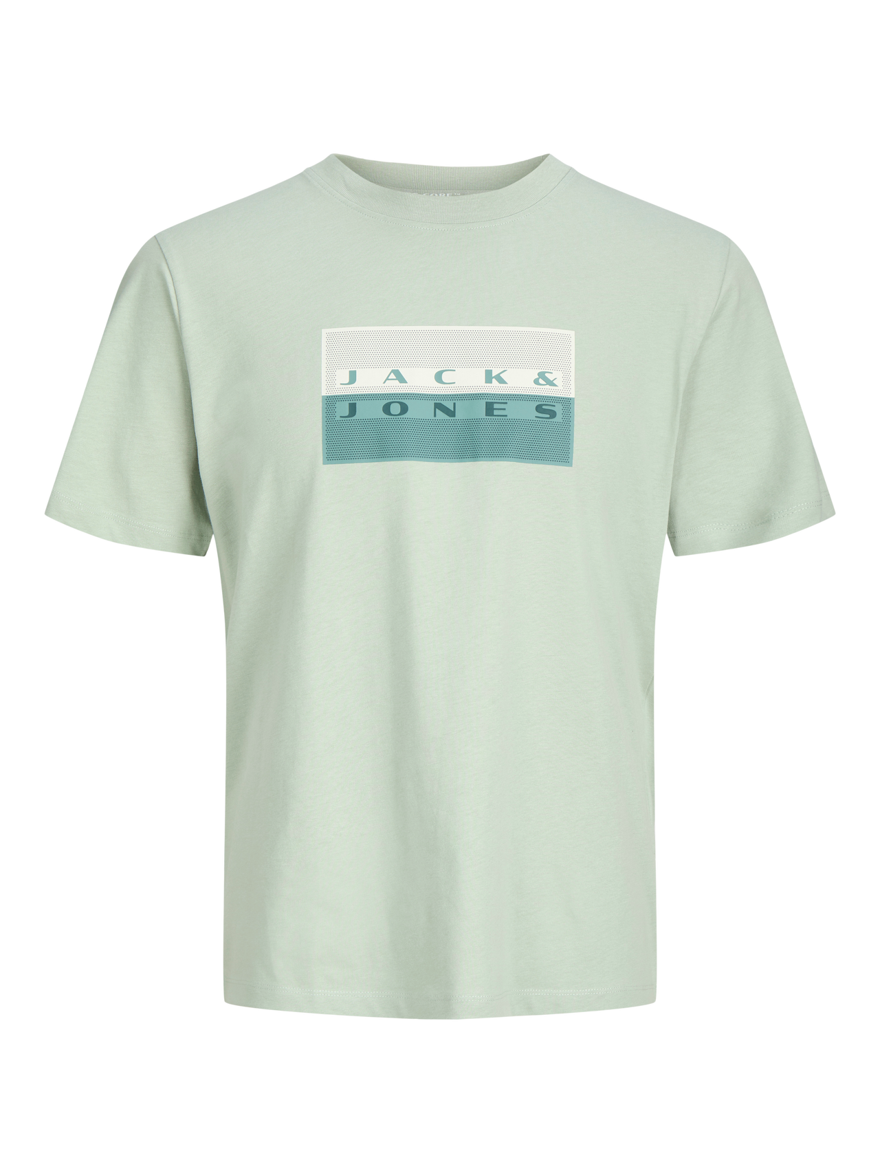 JACK & JONES T-Shirt Fusion Dots Print Aqua Gray - Afbeelding 2