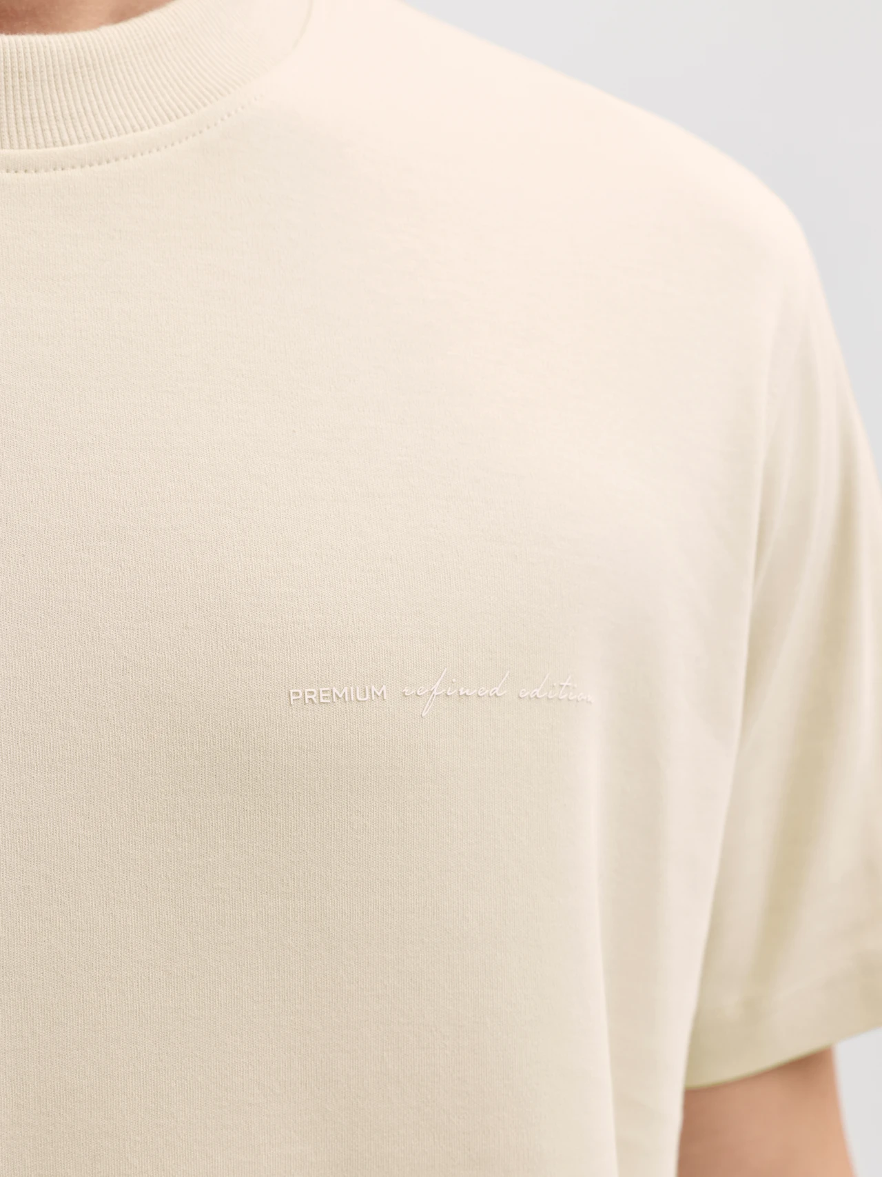 JACK & JONES Premium Heren T-Shirt Met Logo Beige  - Afbeelding 2