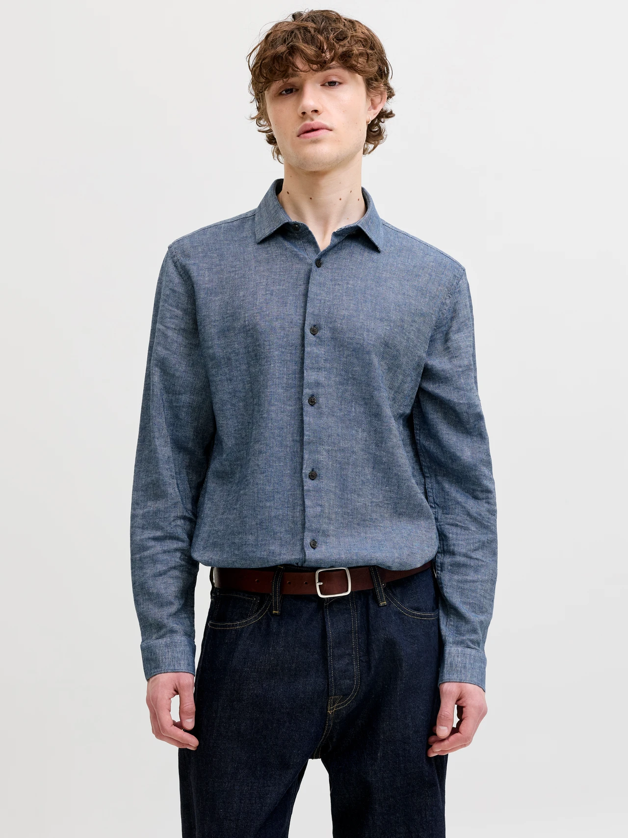 JACK & JONES Regular Fit Overhemd Faded Denim 