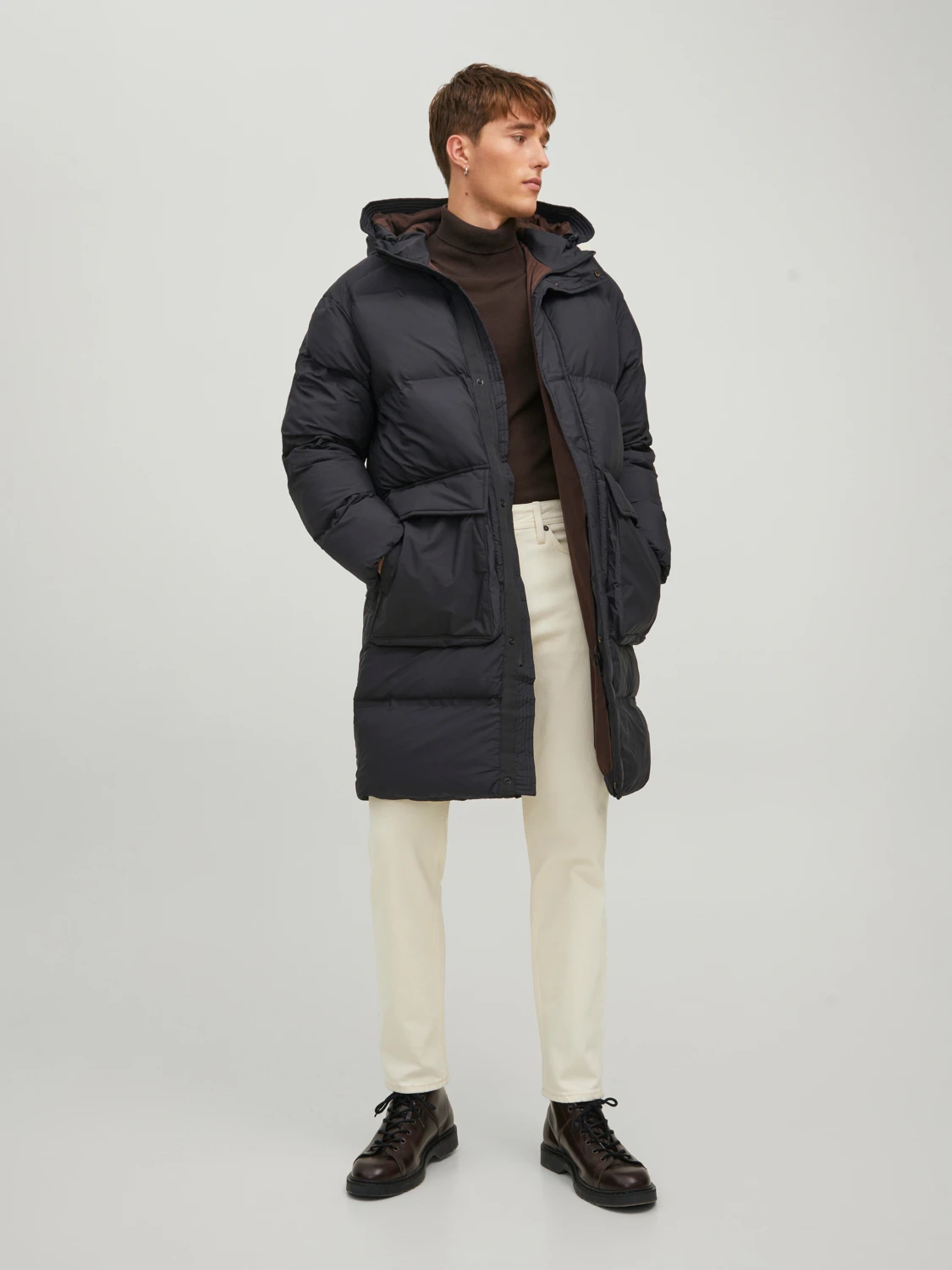 JACK&JONES Heren Winterjas Puffer Long Black - Afbeelding 2