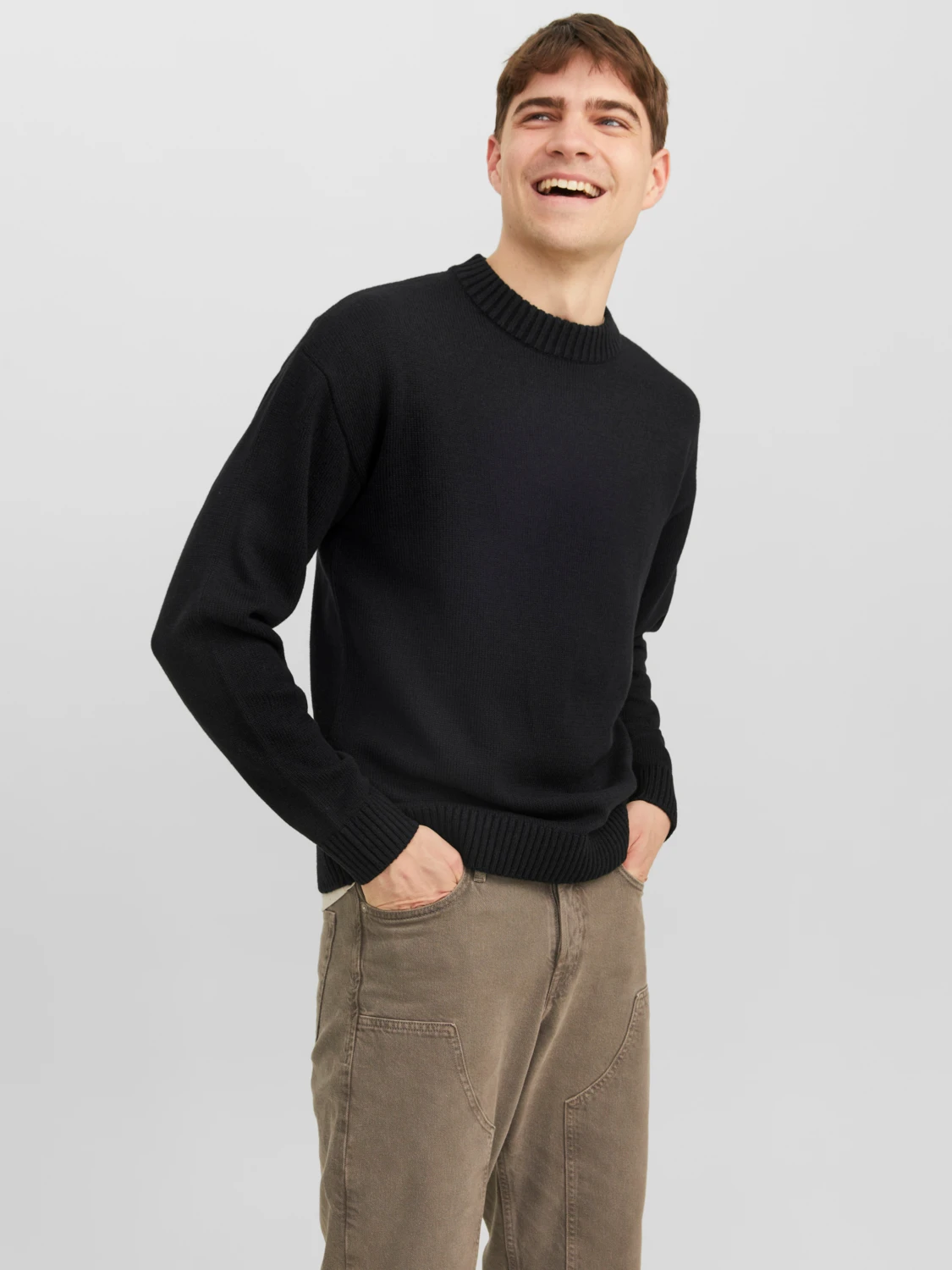 JACK&JONES Gebreide Trui Met Ronde Hals Zwart  - Afbeelding 2