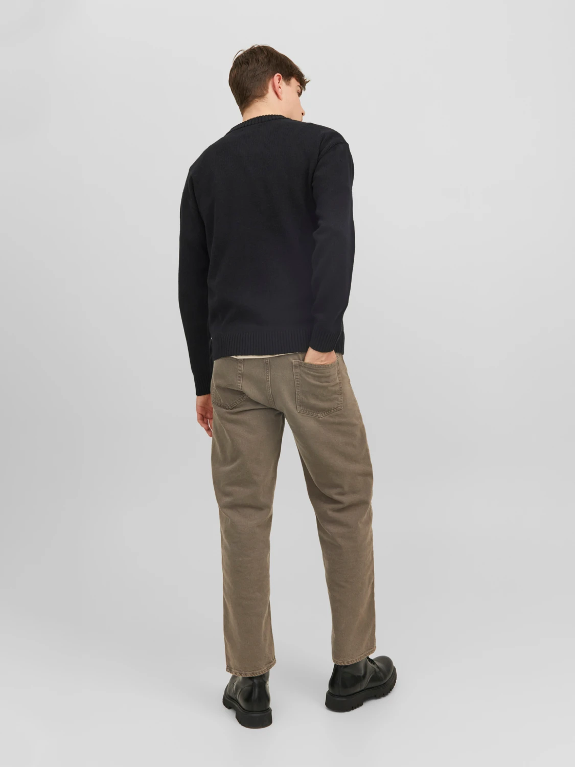 JACK&JONES Gebreide Trui Met Ronde Hals Zwart  - Afbeelding 3
