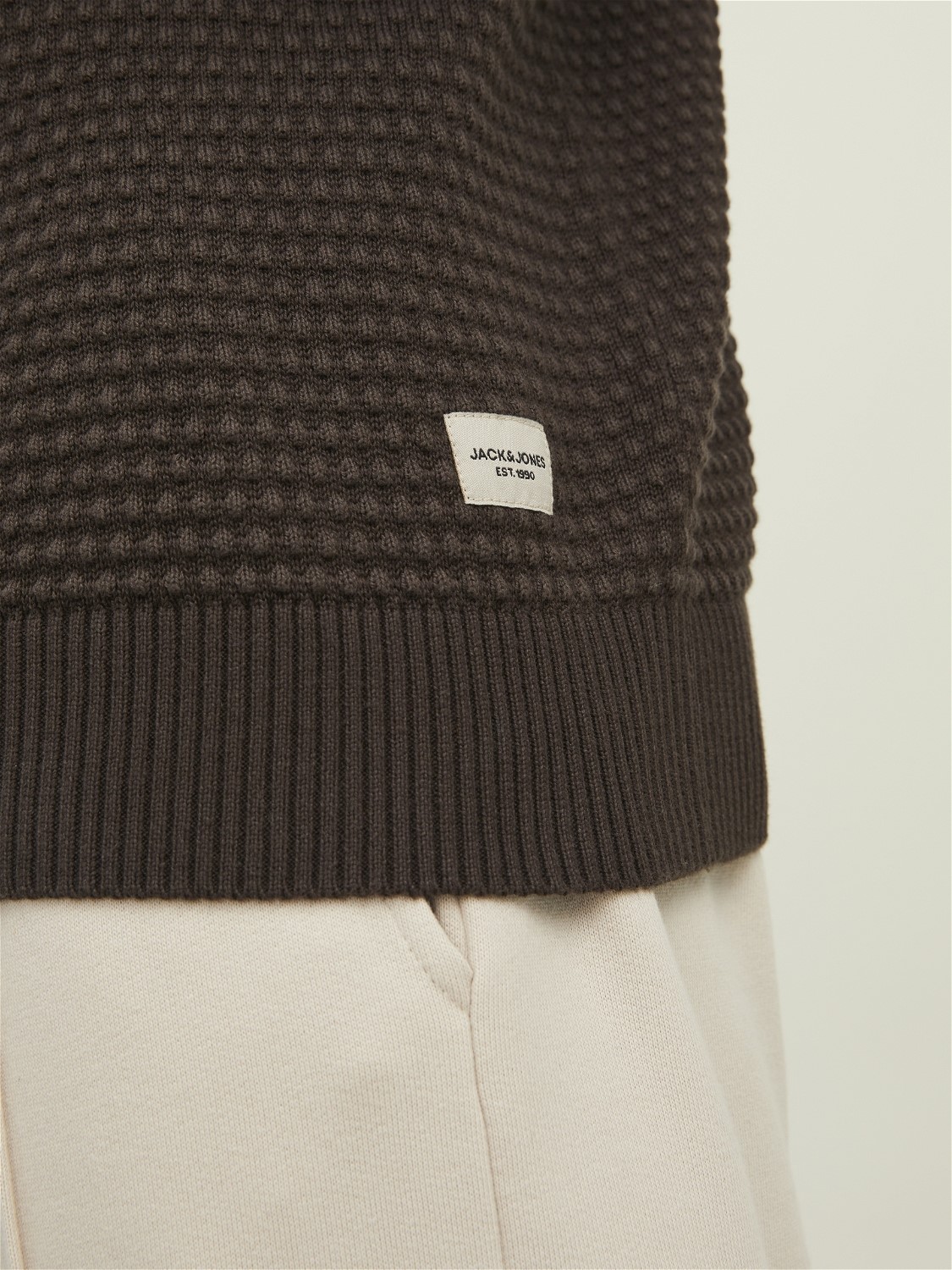 JACK&JONES Gebreide Pullover Seal Brown  - Afbeelding 3