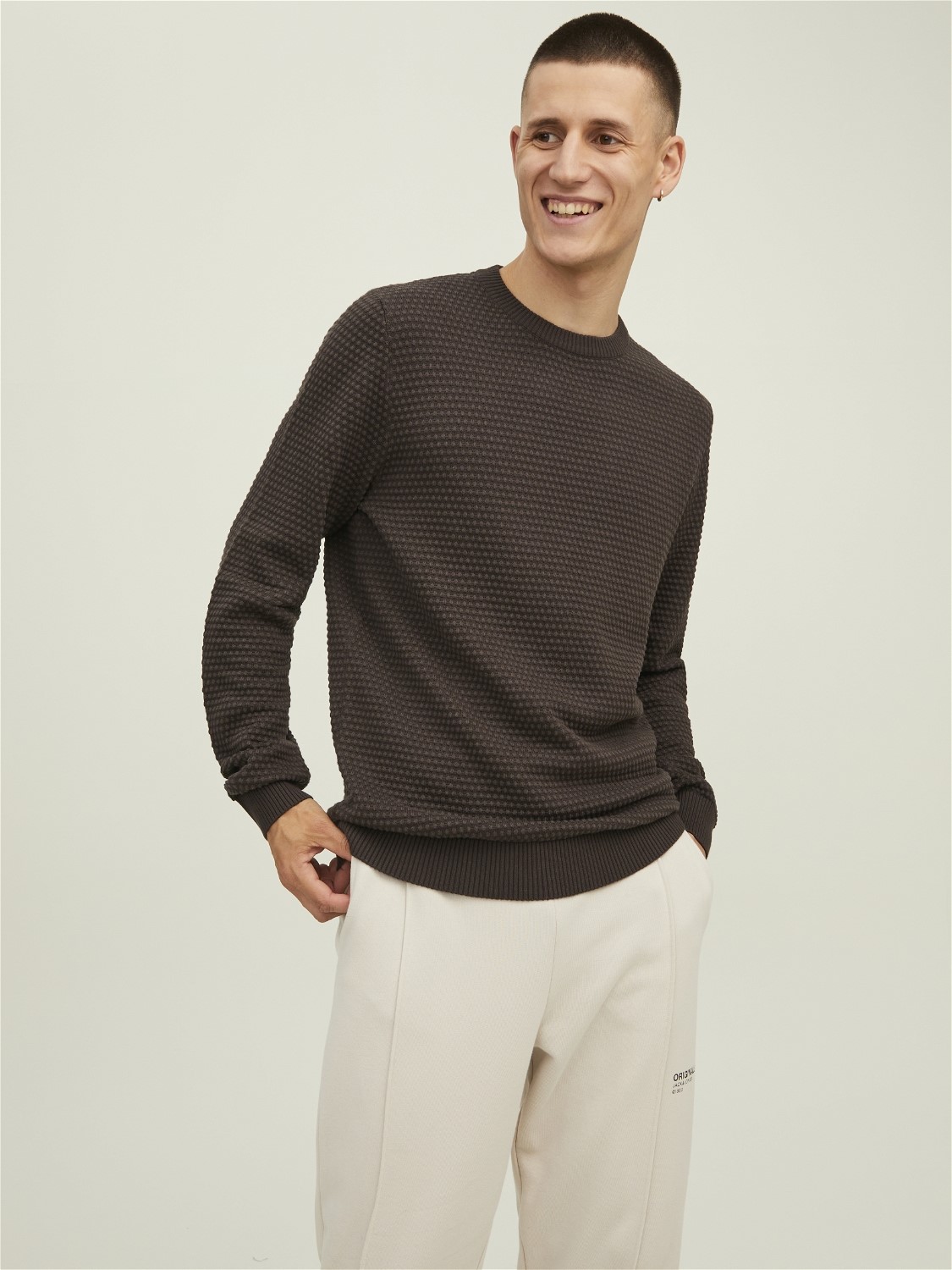 JACK&JONES Gebreide Pullover Seal Brown  - Afbeelding 2