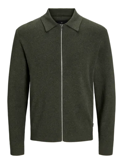 JACK&JONES Heren Vest Met Rits Donker Groen 