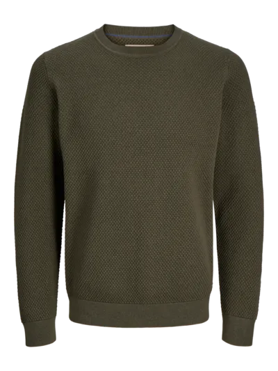 JACK&JONES Gebreide Trui Structuur Olive Night