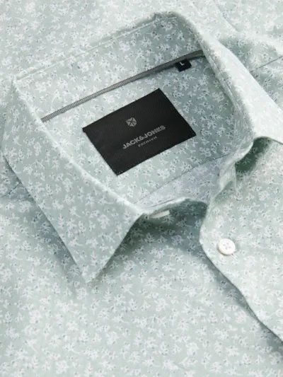 JACK & JONES Heren Overhemd Met Print Comfort Fit Groen  - Afbeelding 2