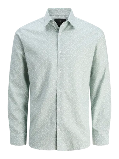 JACK & JONES Heren Overhemd Met Print Comfort Fit Groen 