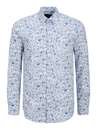 JACK & JONES Overhemd Met Print Comfort Fit Wit-Blauw 