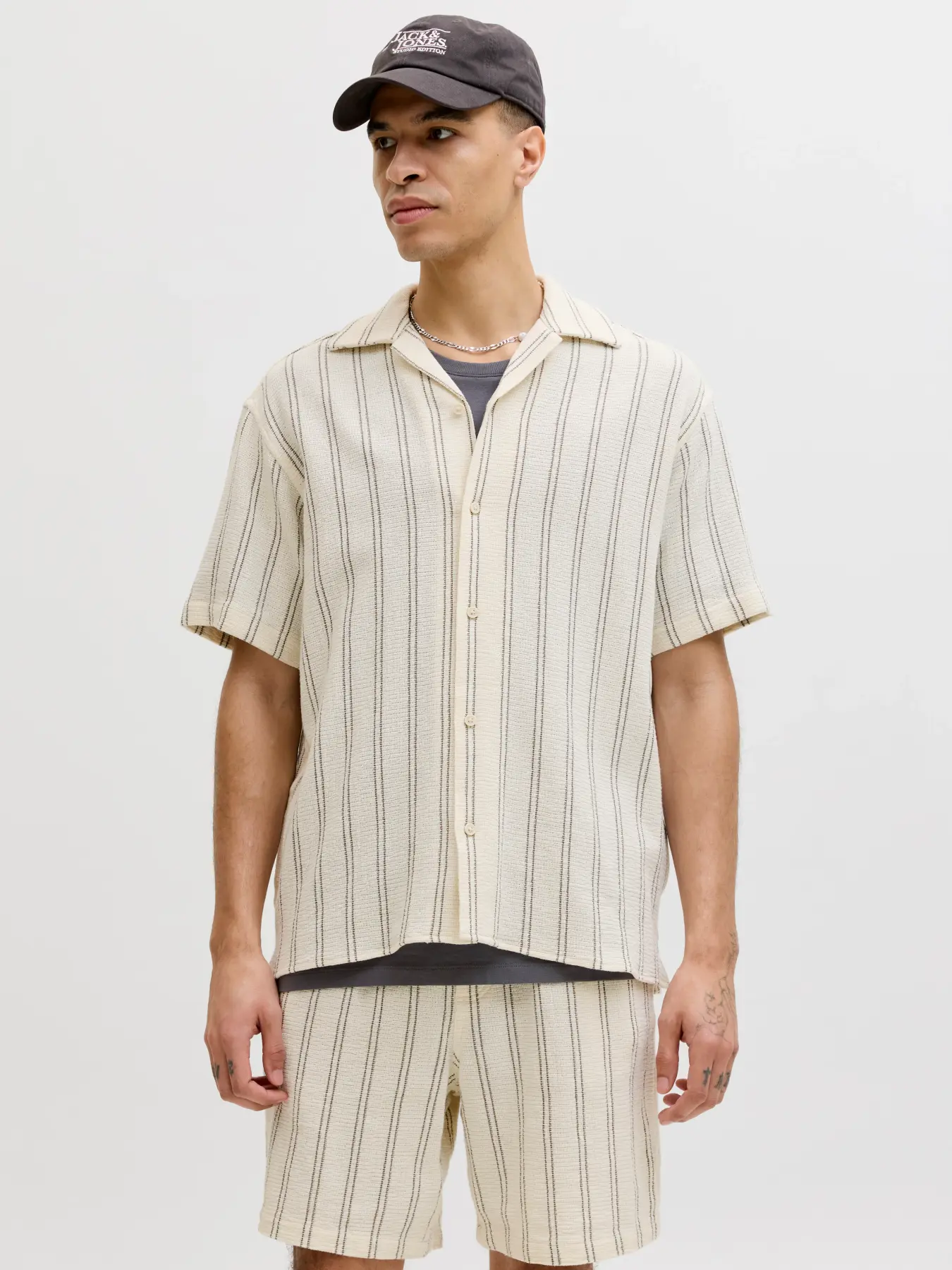 JACK & JONES Relaxed Fit Overhemd Antique White Stripes  - Afbeelding 2