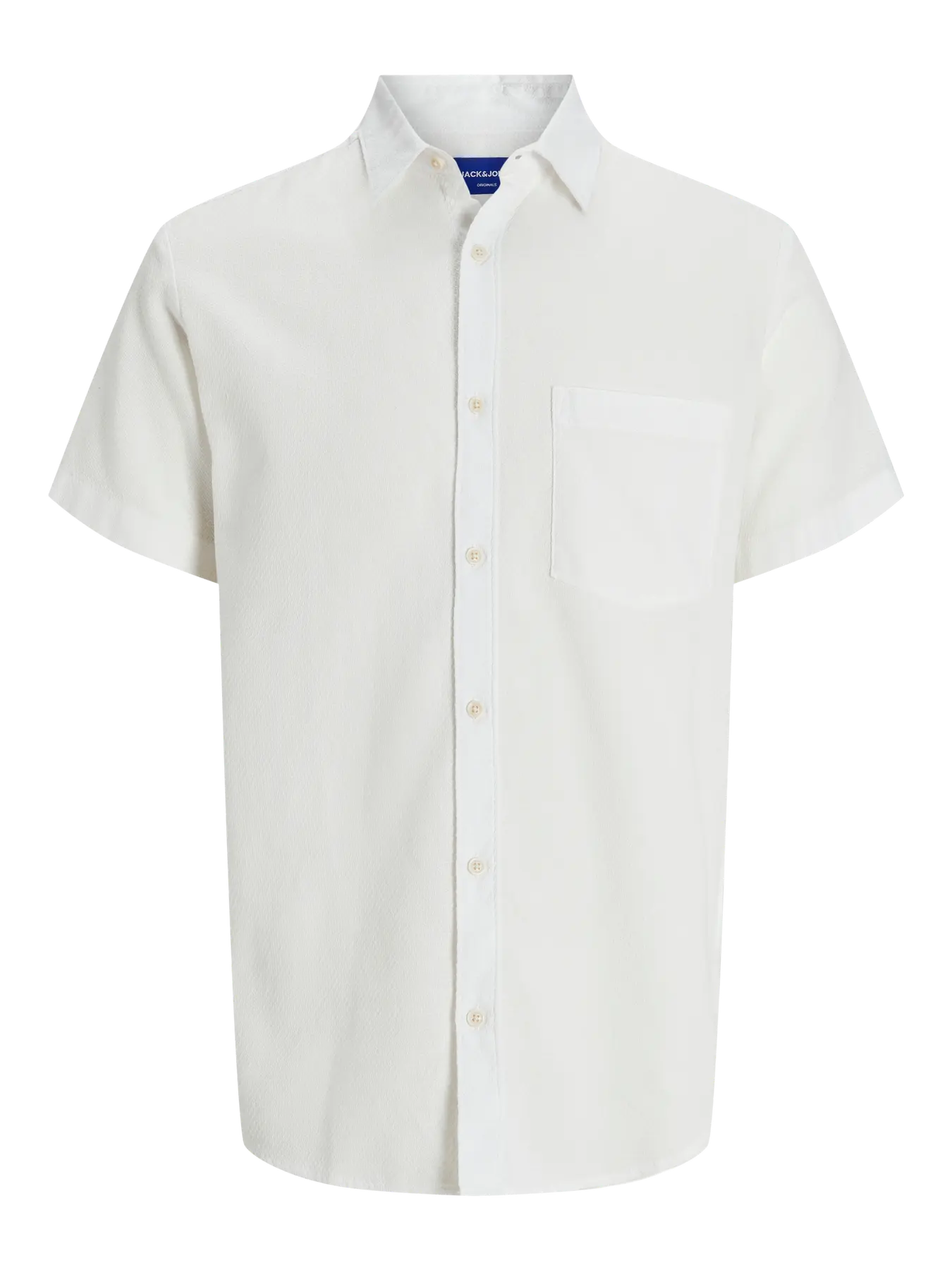 JACK & JONES Heren Overhemd Korte Mouwen Dobby Cloud Dancer  - Afbeelding 5