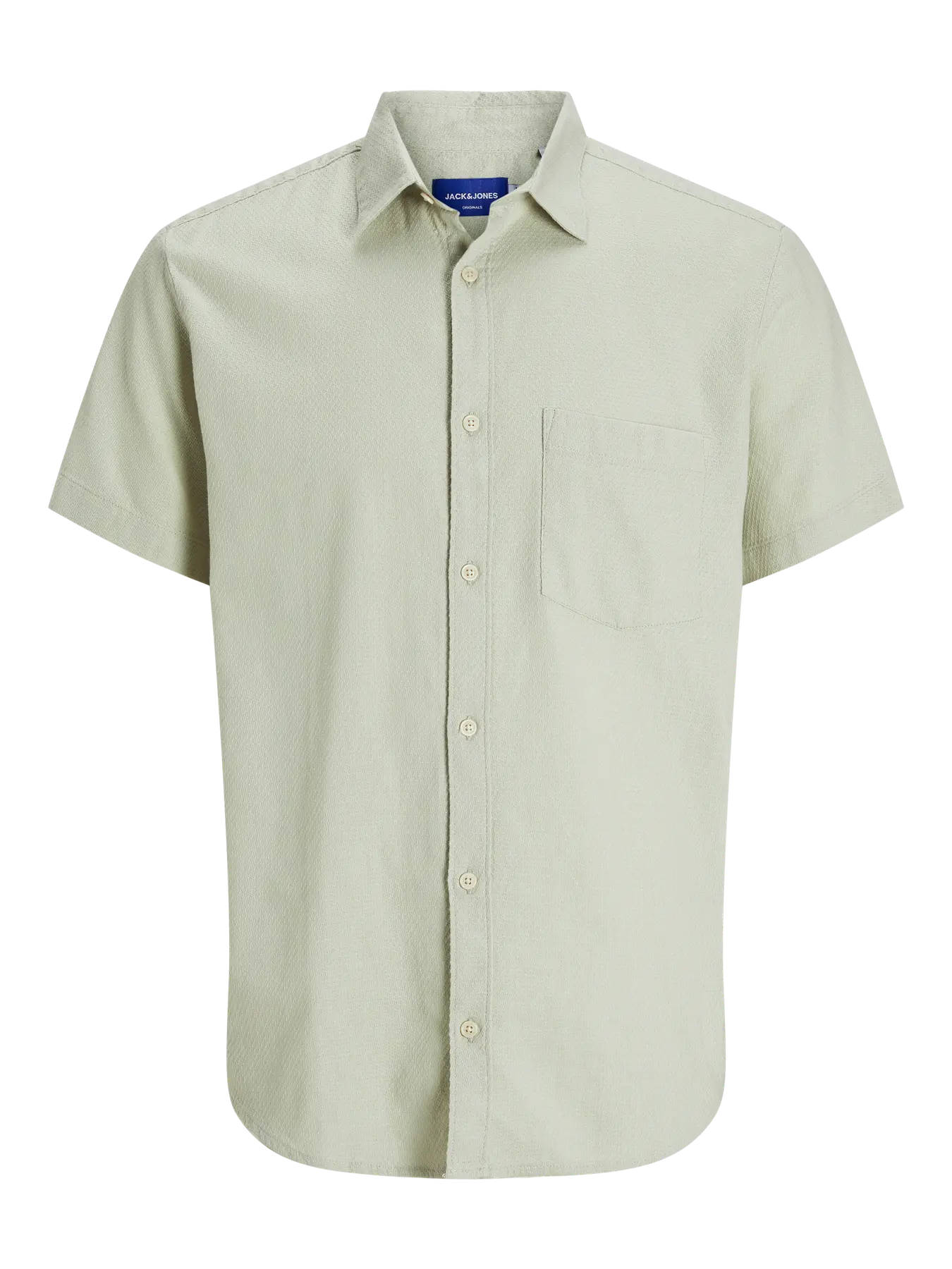 JACK & JONES Heren Overhemd Korte Mouwen Dobby Celadon Tint  - Afbeelding 5