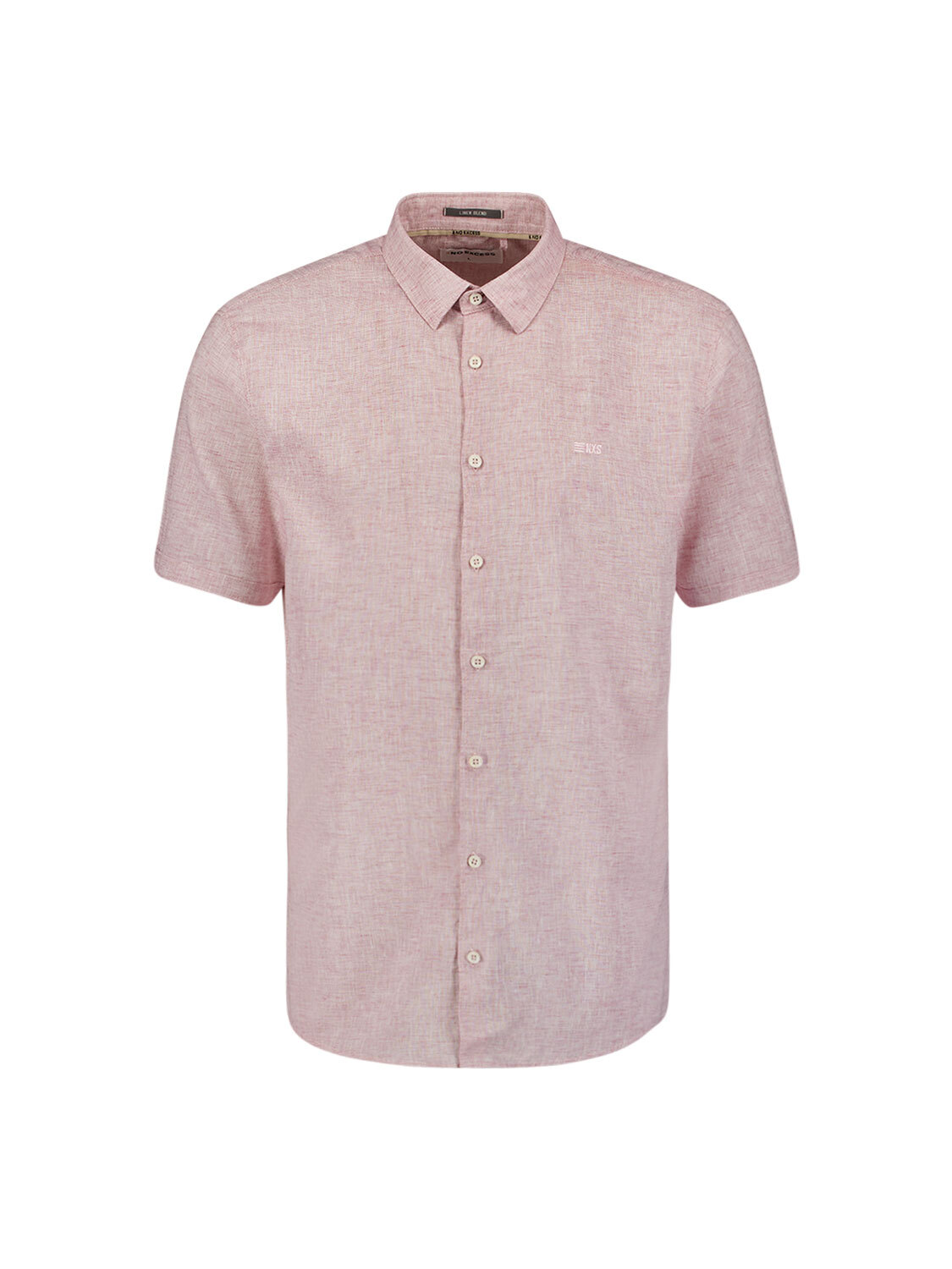 NO EXCESS Over hemd Linnen Korte Mouw Mauve Roze