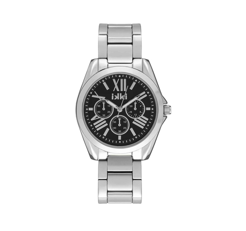 Ikki Horloge Nova Zilver Zwart NV06