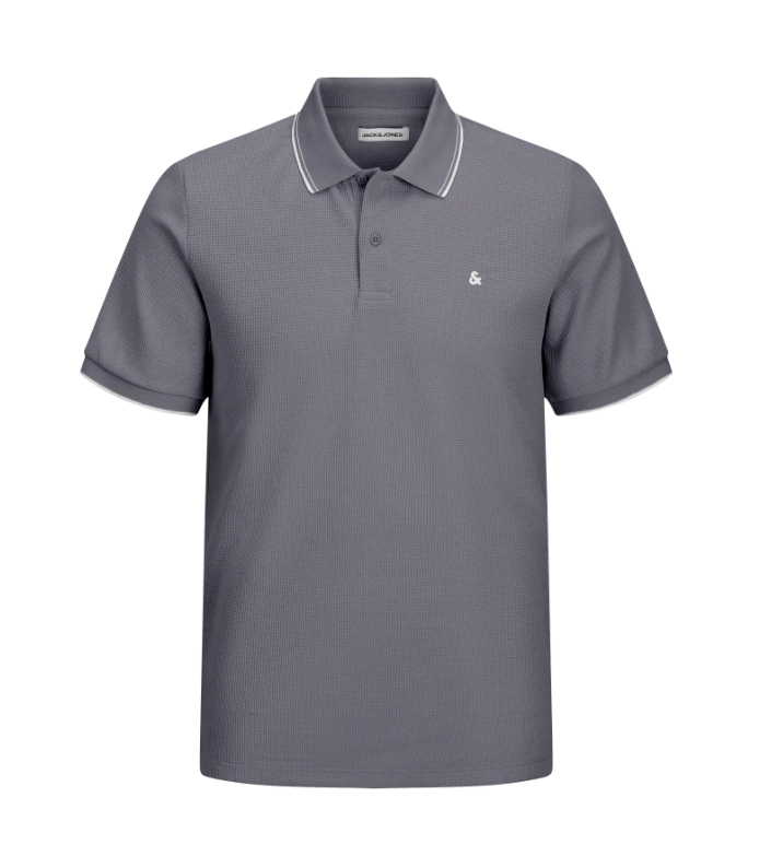 JACK&JONES Heren Poloshirt Austin Donkergrijs