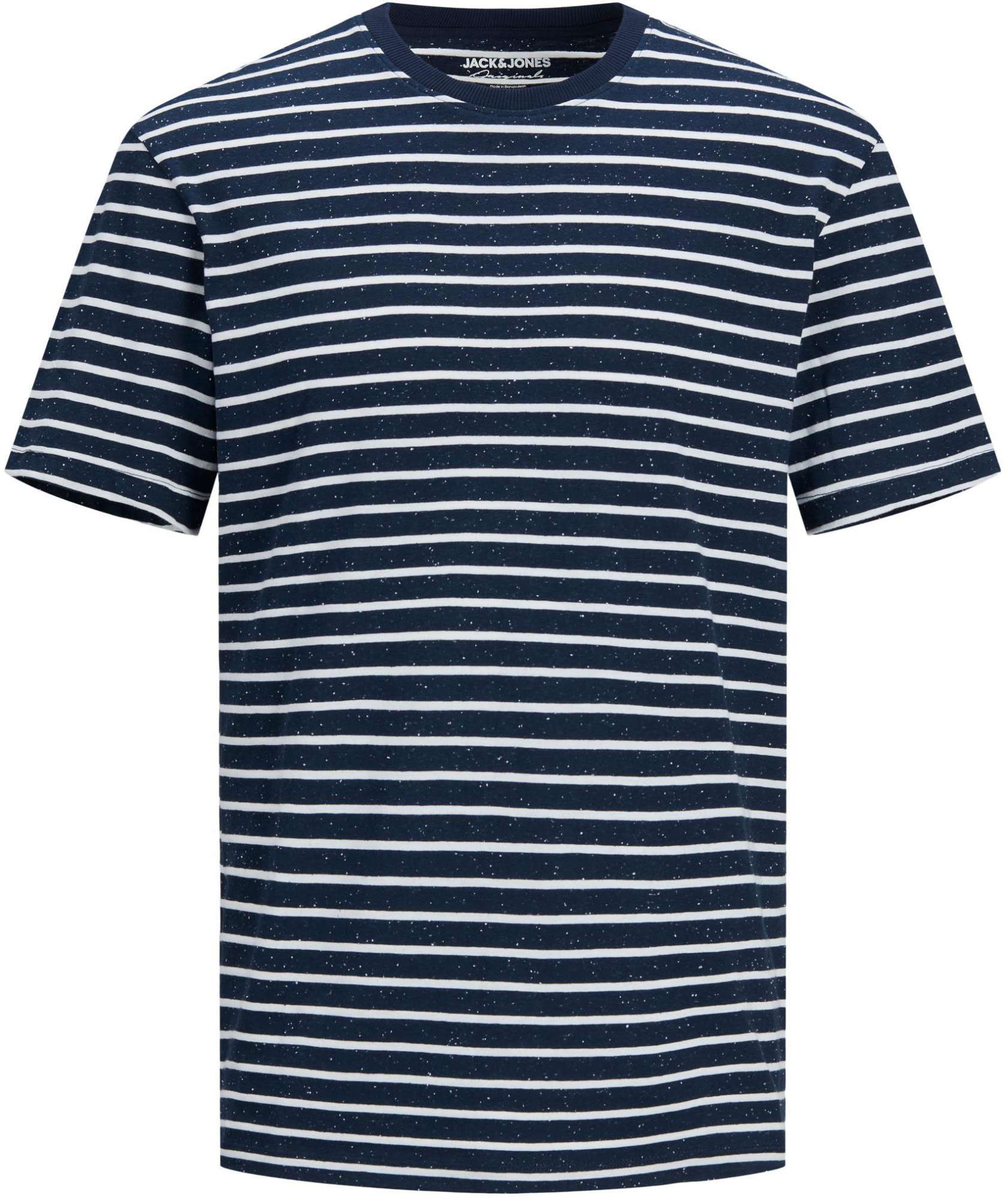 Jack & Jones T-Shirt Barret Donkerblauw-Wit Gestreept