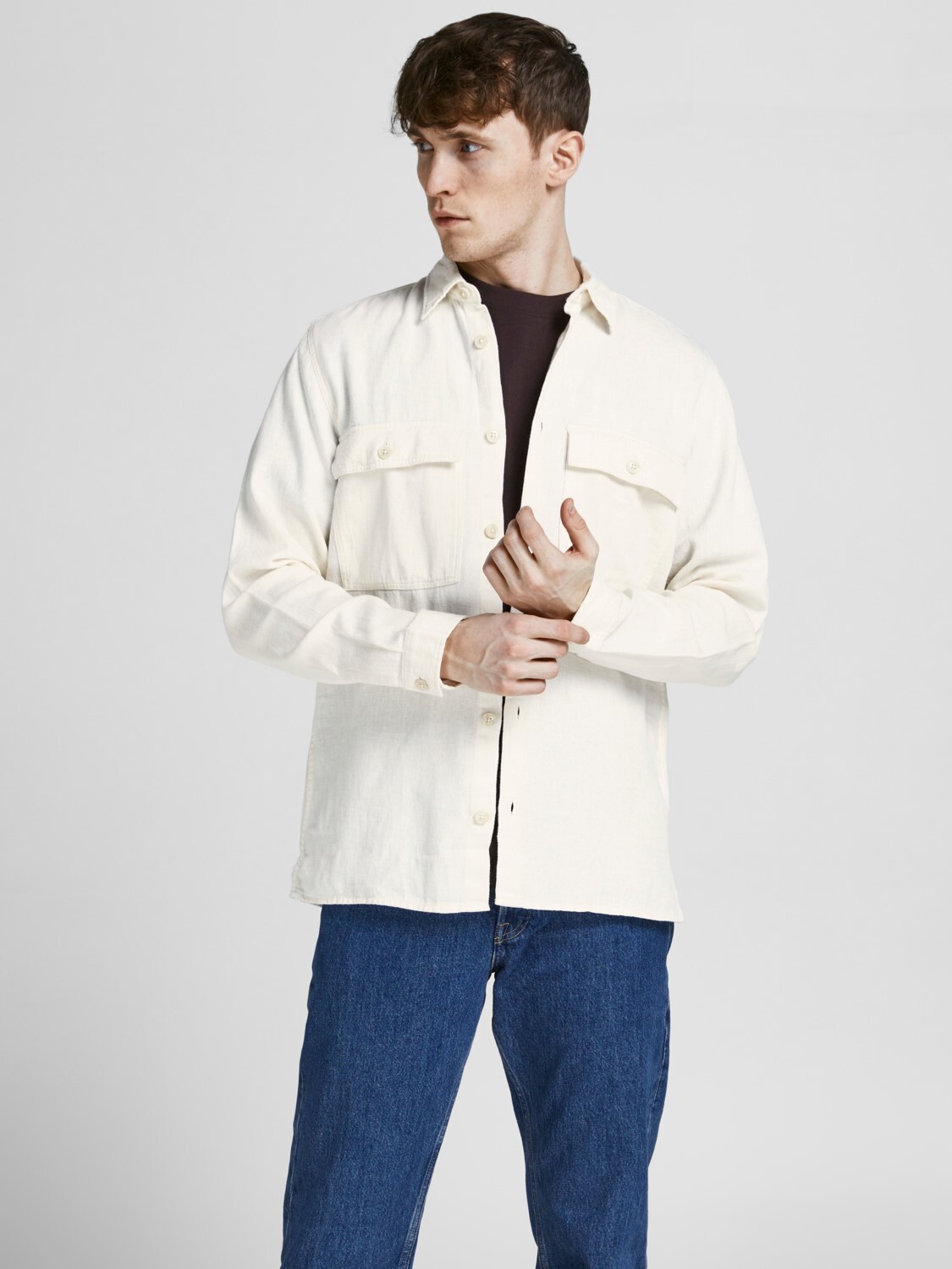 Jack&Jones Overshirt Ecru Linnen