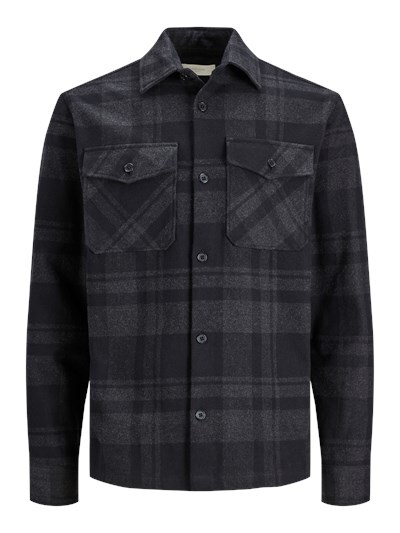 JACK&JONES Geruit Overhemd Dark Grey