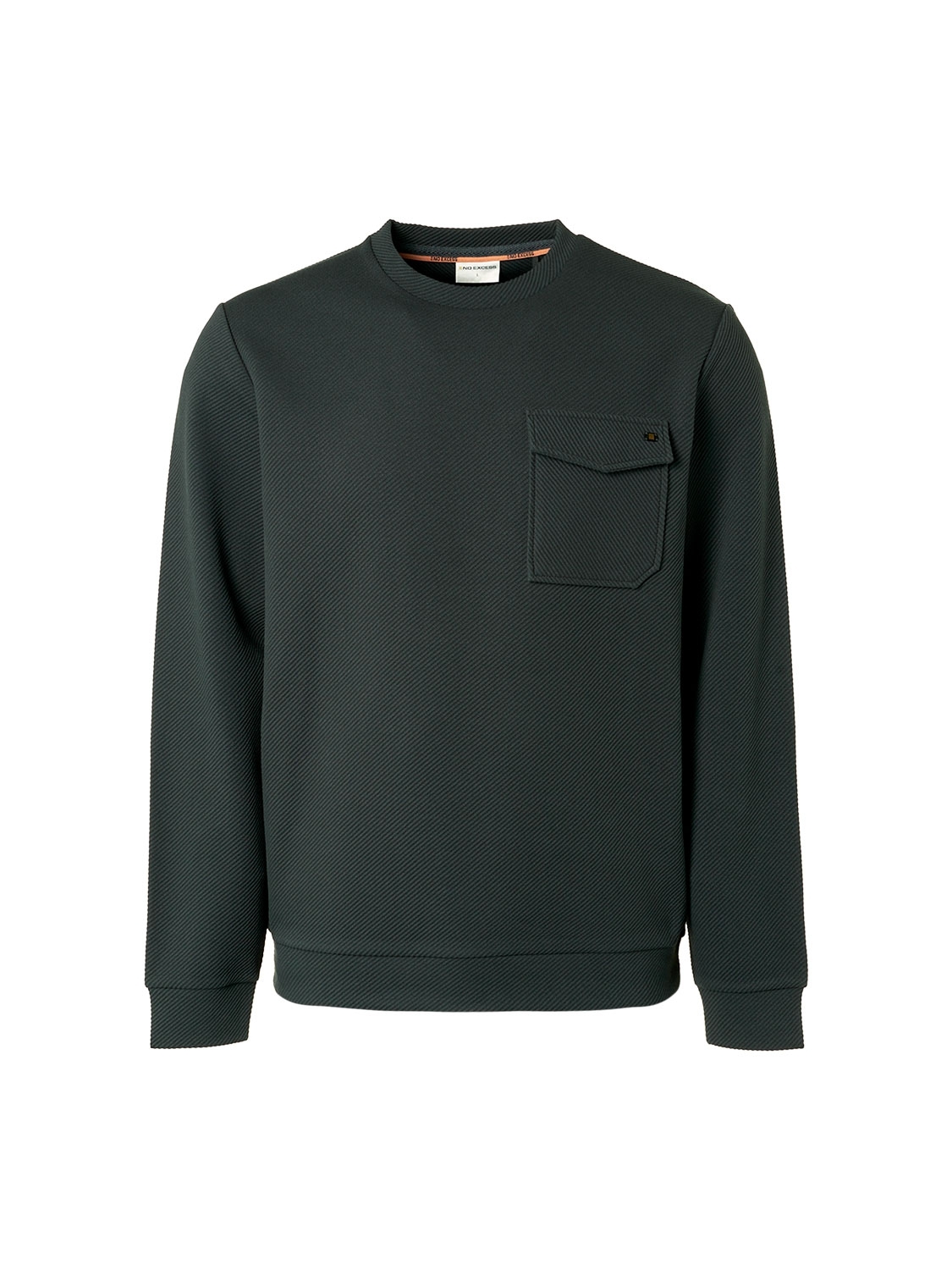 NO EXCESS Trui Jacquard Stretch Donkergrijs