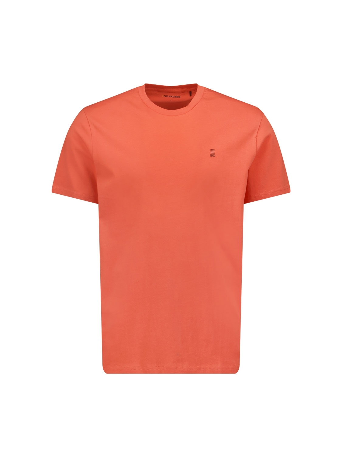 NO EXCESS Basic T-shirt Ronde Hals Melon Oranje
