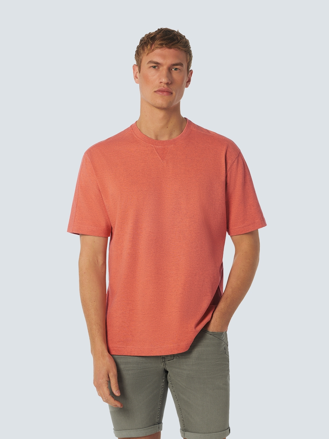 NO EXCESS Heren T-Shirt Oranje Gemeleerd