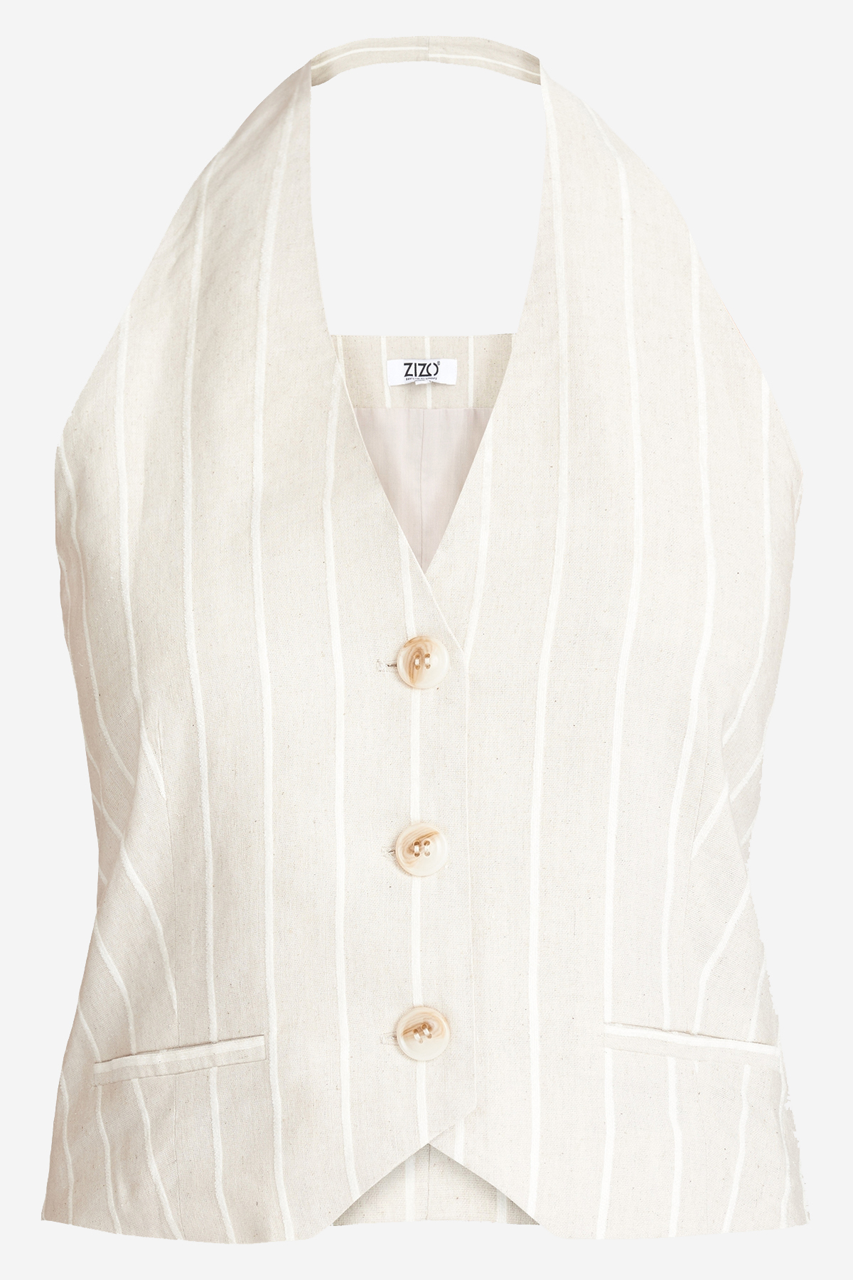 ZIZO Gilet Adiresse Pinstripe Sand-Offwhite