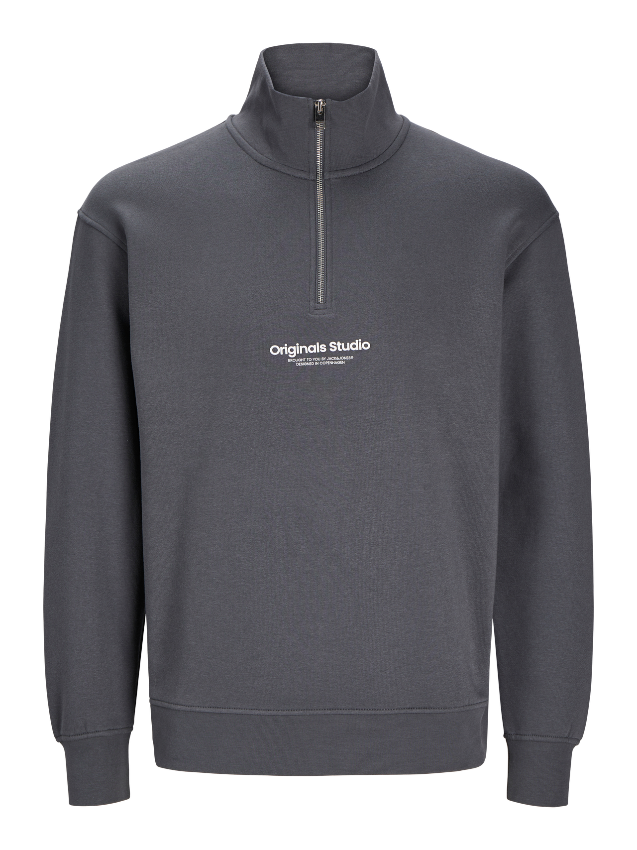 JACK & JONES Sweatshirt Met Halve Rits Iron Gate