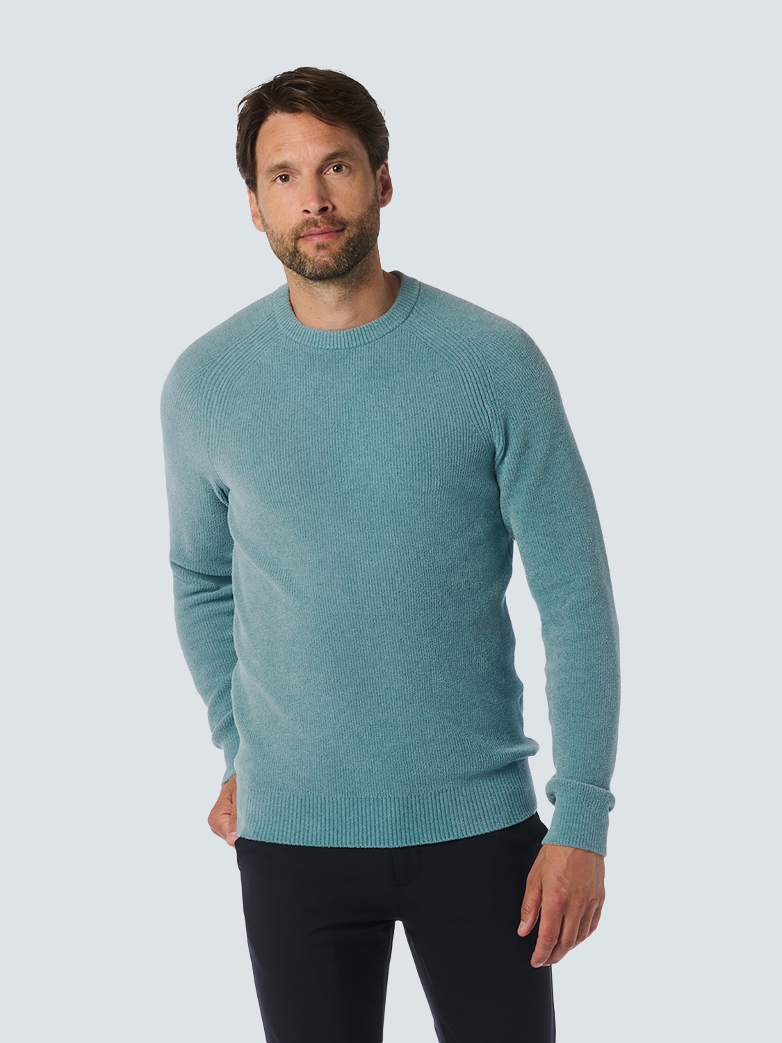 NO EXCESS Gebreide Trui Rib Supersoft Cloud Blauw