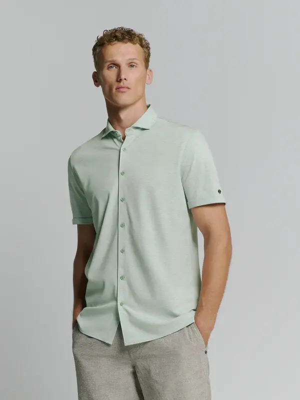 NO EXCESS Jersey Overhemd Met Korte Mouwen Mint